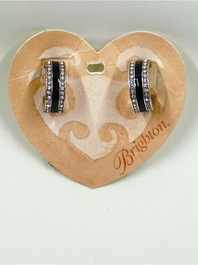 Brighton White Heart Earring Card with Stud Earrings